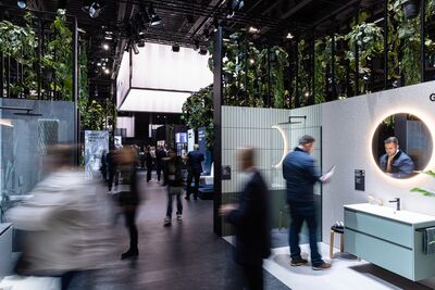 Vue de l’espace salle de bain à la Swissbau 2026