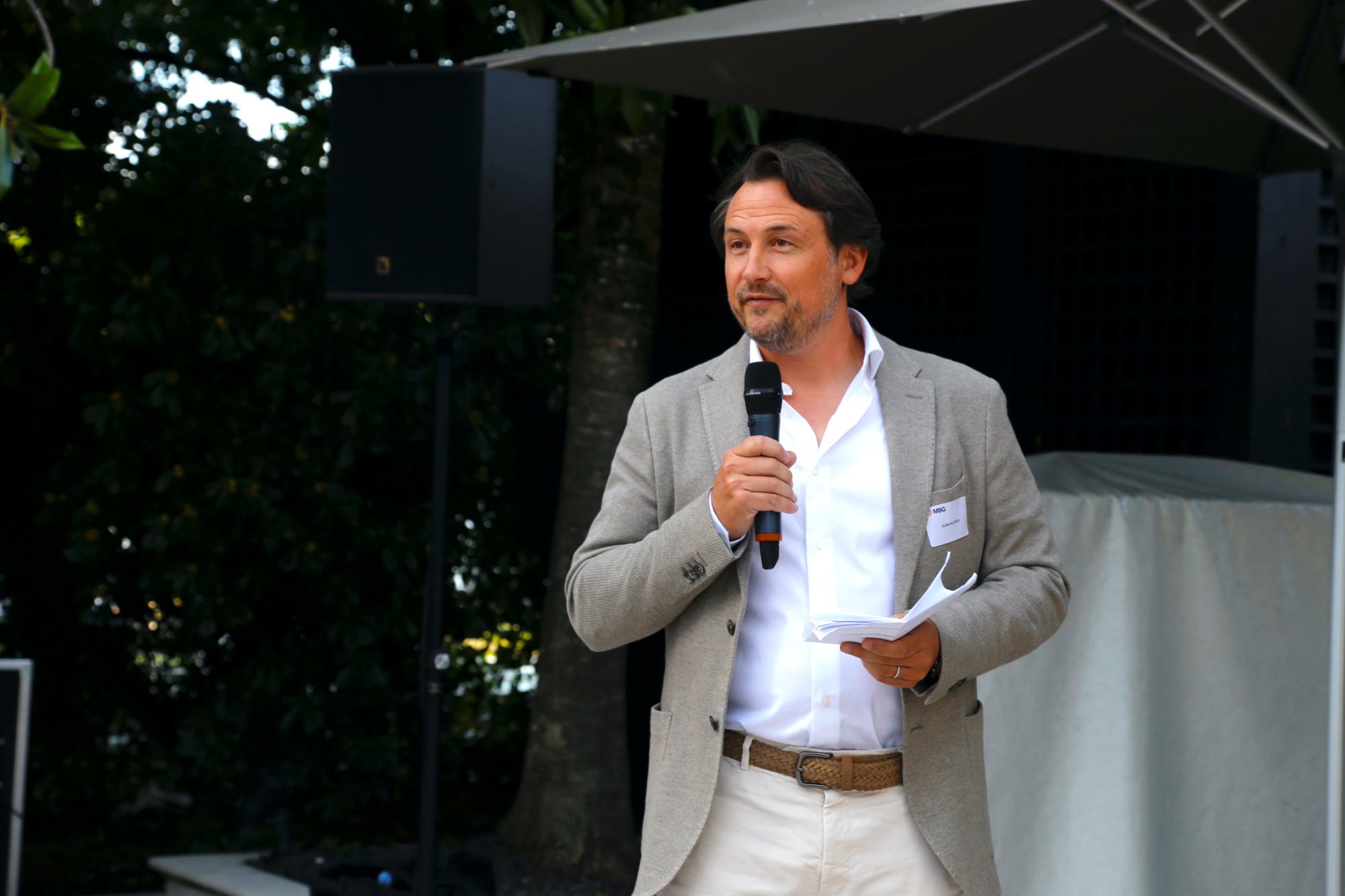 Le Président de MBG, Guillaume Ruedin lors de son allocution de bienvenue